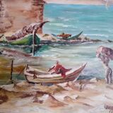 Seascape, oil on canvas signed Benoit and dated 13.5.71