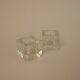 Pair of square glass candle holders