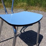 Pair of chairs in blue formica - vintage