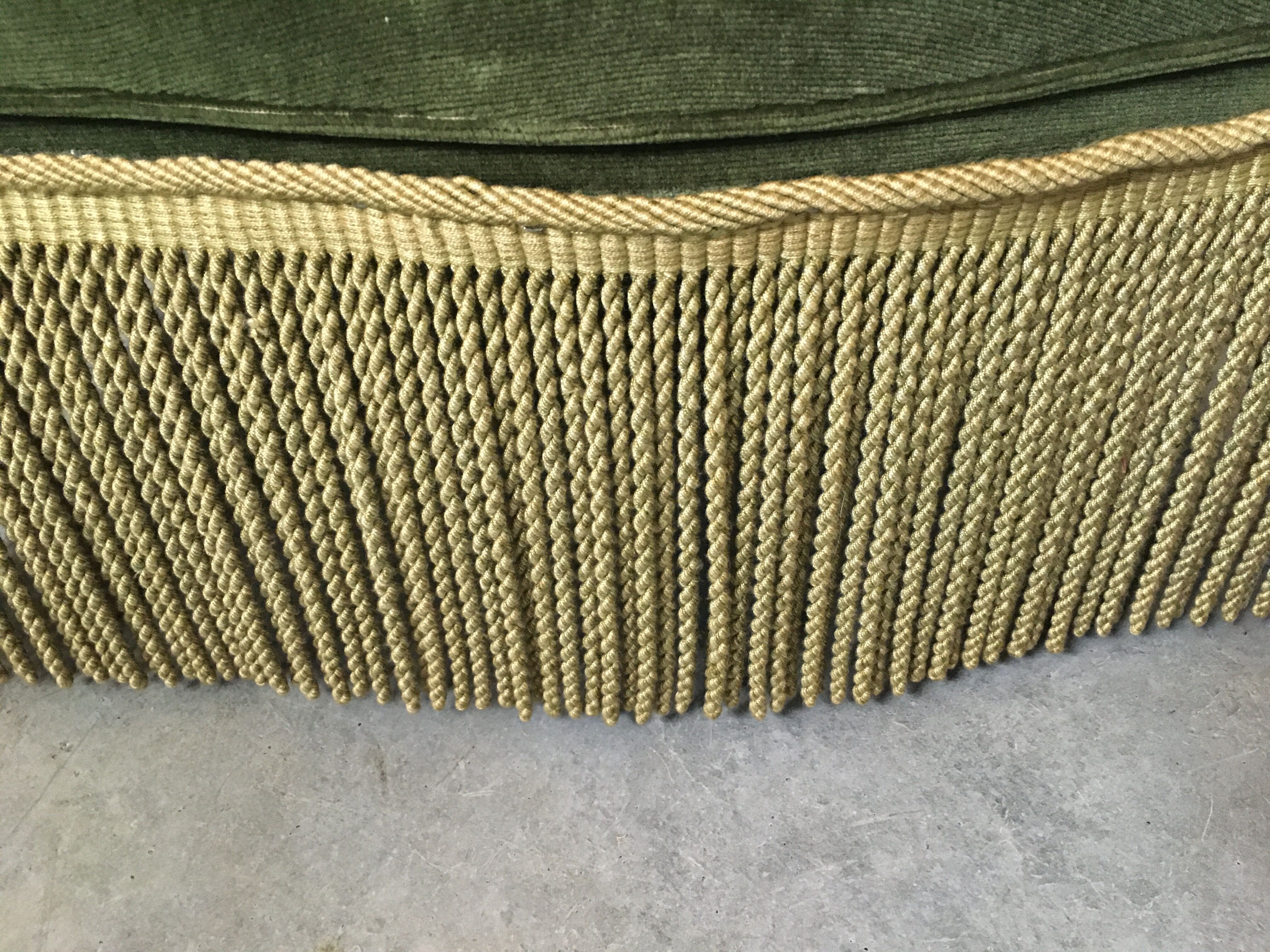 Green velvet toad chair