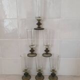 6 small green foot flutes in the Timo Sarpaneva style