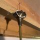 Vintage 8-light chandelier in brass and ribbed opaline glass