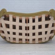 1960s, Danish 2-seater "Banana" sofa, furniture velour, beech wood.