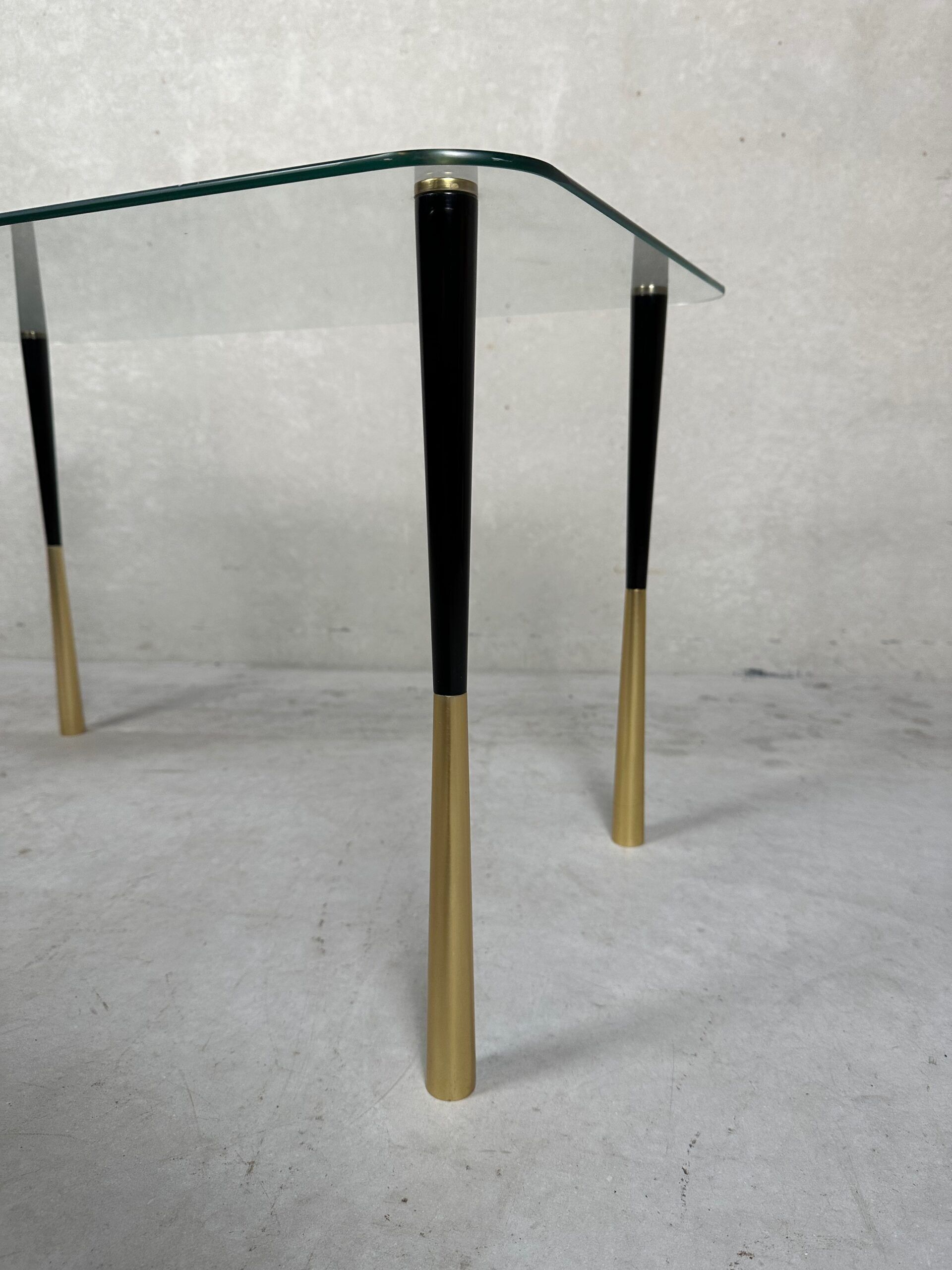Vintage side table glass and metal