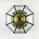 Mid-Century Minimalist Flush Mount/Ceiling Lamp in Glass and Iron from Limburg, Germany, 1960s