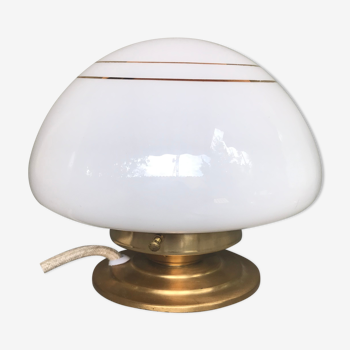 Lampe à poser opaline blanche liseré doré