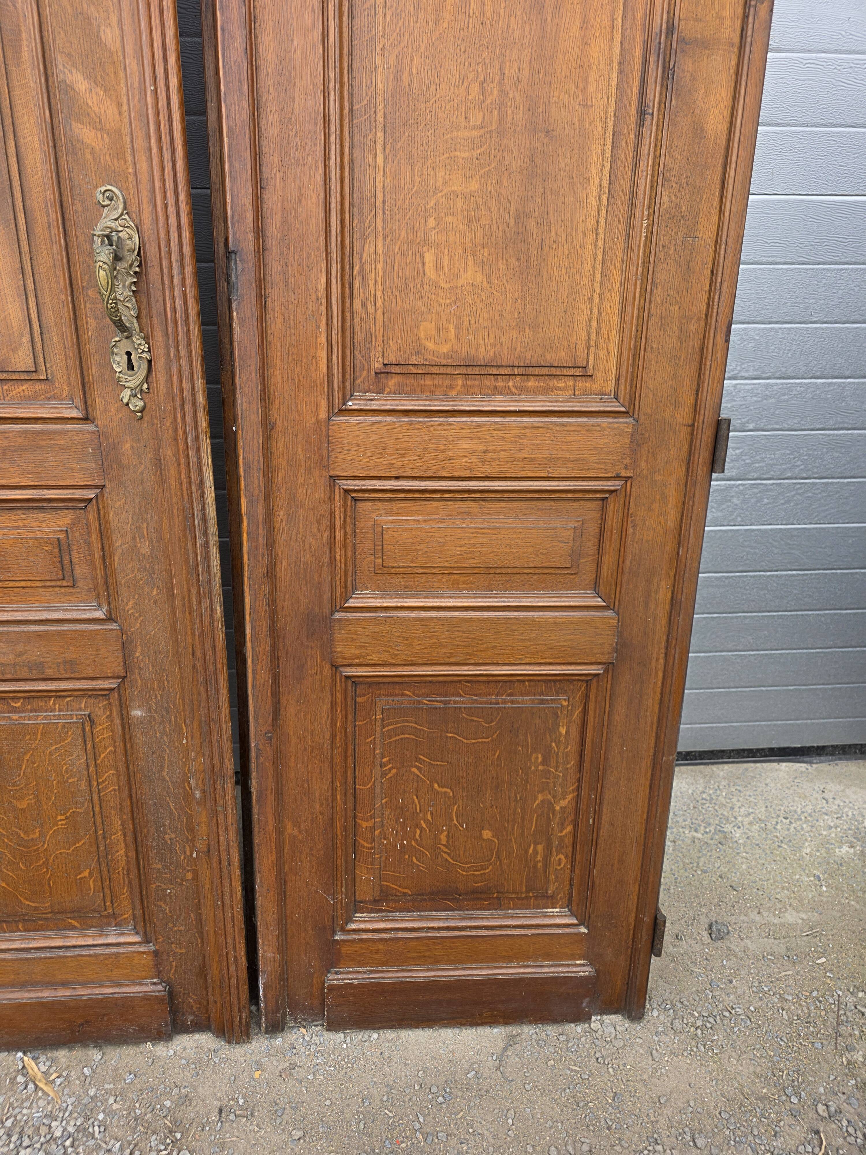 6 solid oak partition doors, 277cm in height (exceptional model)