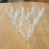 10 antique crystal stemmed glasses