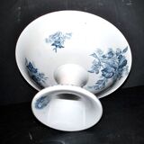 Coupe sur pied, compotier u&c Sarreguemines, service "Flore"