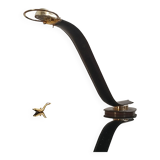 Cobra leather desk lamp by Traso Milano 1988