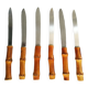 6 antique bamboo handle knives