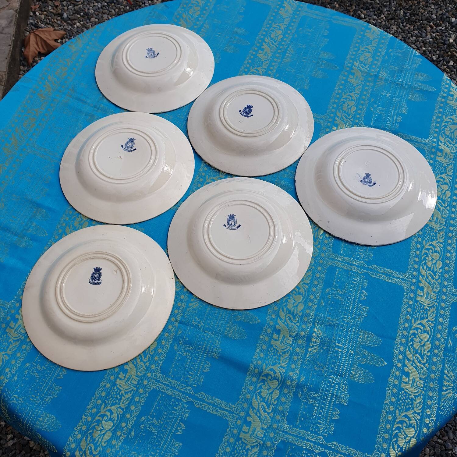 6 deep plates from Gien Chardon series