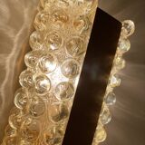 Pair Apliques Vintage Limburg, Golden Bubble Glass, 70s