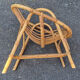 Small armchair shell bamboo and rattan, child, vintage, 60s
