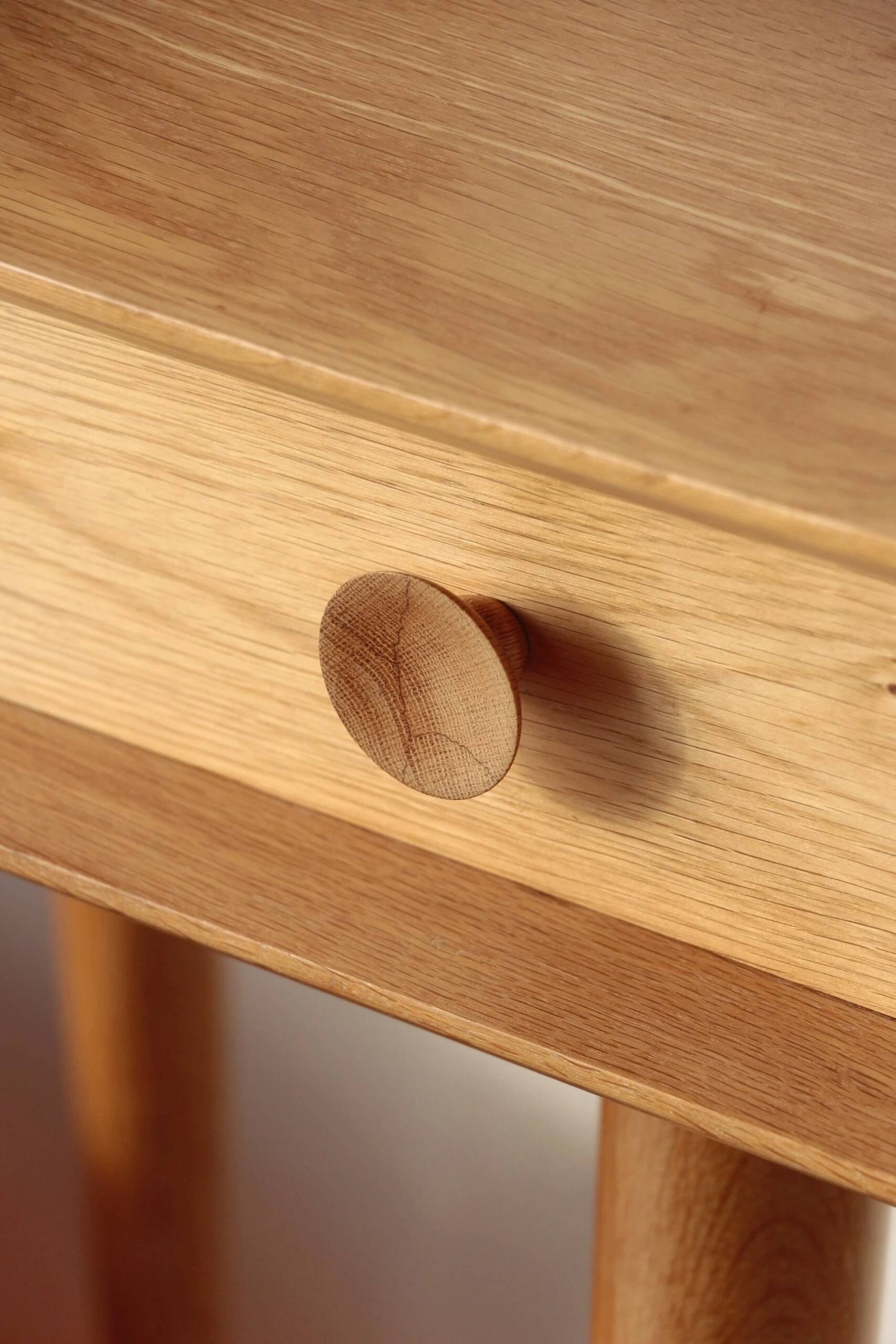 Solid oak tripod console table – vintage & restored