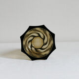 Small vintage geometric Luminarc vase in 1970s smoked glass