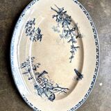 Sarreguemines oval dish in blue ironstone, "Carmen" service