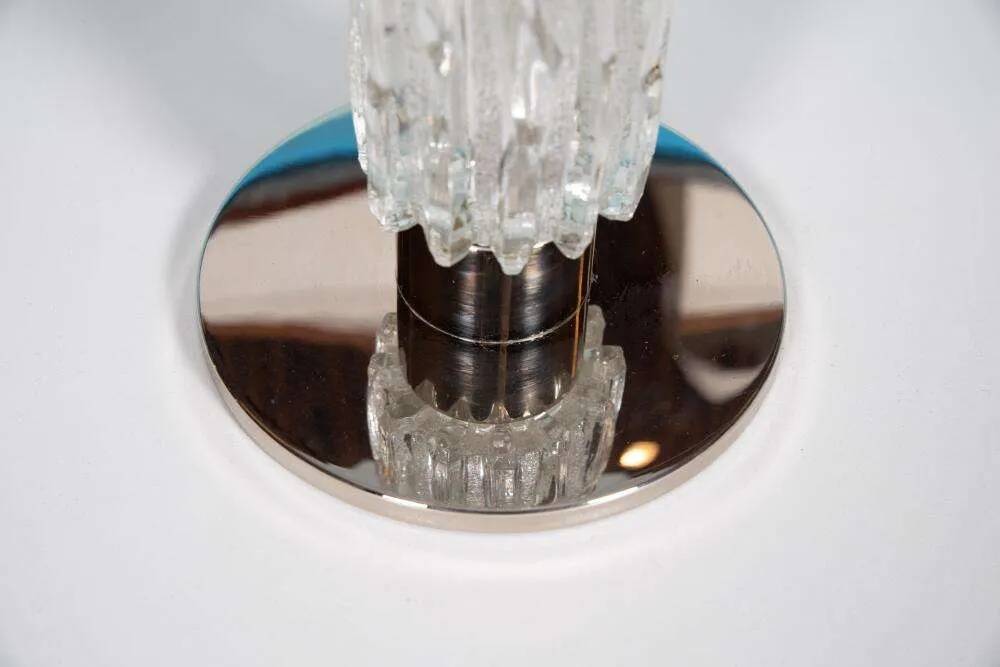 Mid-century glass table lamp by Richard Essig, chic hotel style.