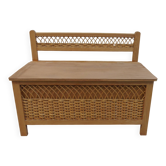 Vintage wooden and rattan toy chest – a beautiful piece full of charm.
