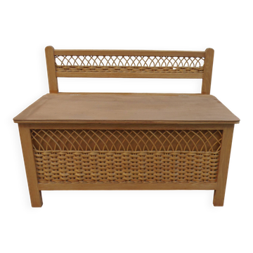 Vintage wooden and rattan toy chest – a beautiful piece full of charm.