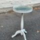 White tripod gueridon in Louis XVI style with a mirrored top, 1970.