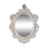 Miroir rococo émaillé blanc