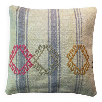 Housse de coussin kilim turc vintage, 40 x 40 cm