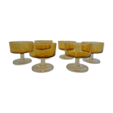 Lot de coupes vintage en verre jaune