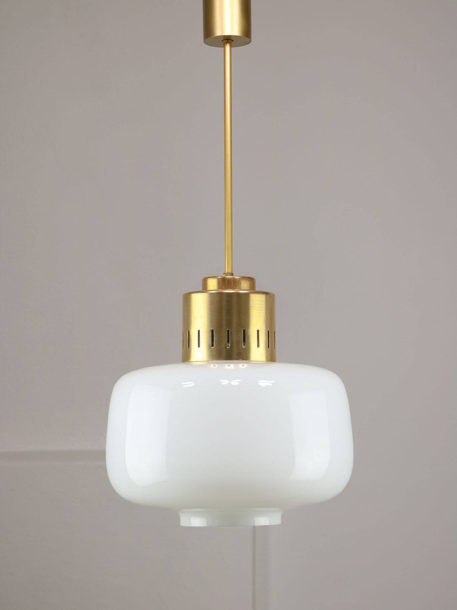 Pair of Mid-Century Opaline Pendant Lamps, 60s