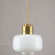 Pair of Mid-Century Opaline Pendant Lamps, 60s