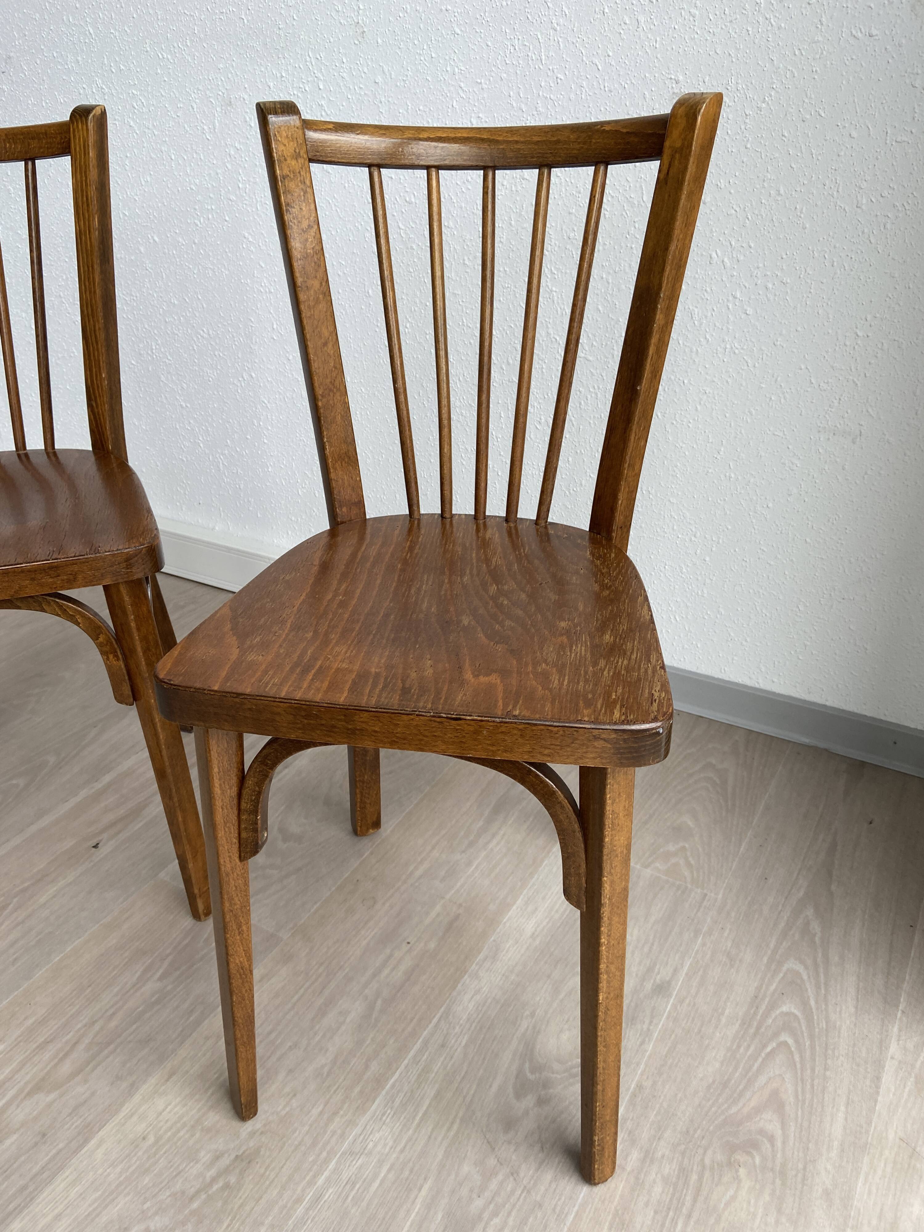 pair of bistro chairs Baumann 60s model Nr 12 Fanett