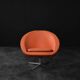 Vintage Mid-Century Scandinavian Modern Space Age Orange Swivel Armchair