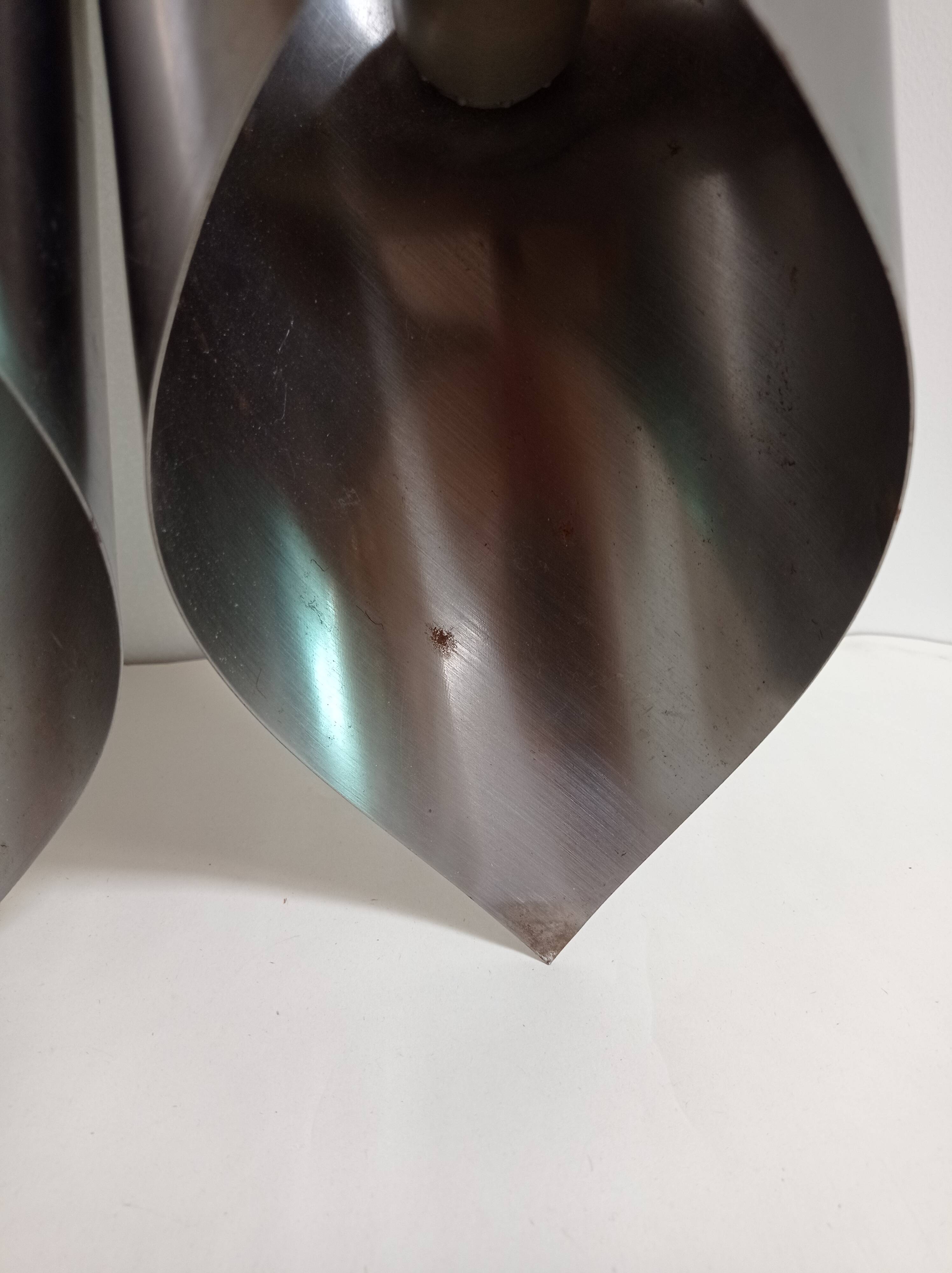 Brushed steel wall lamps 1970