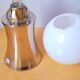 Pair of chromed metal and opaline lamps, 1980.