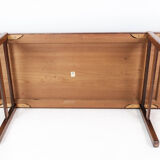 Table basse en palissandre avec carreaux bleus de design danois par Arrebo Furniture, années 1960