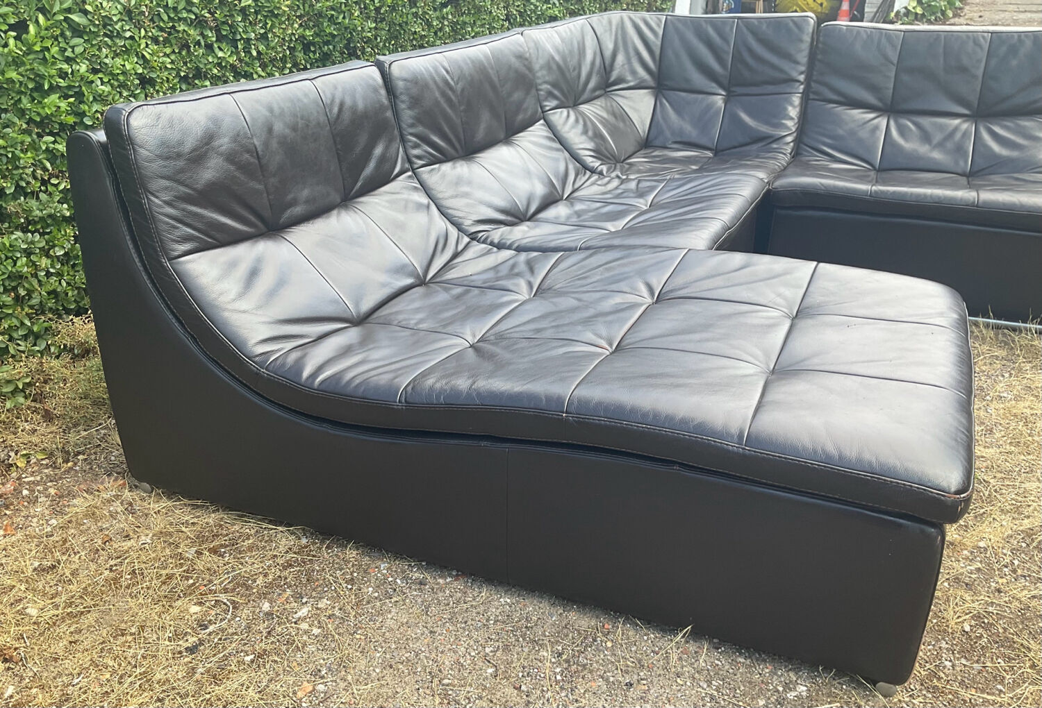 Incanto Italy modular corner sofa in brown leather