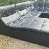 Incanto Italy modular corner sofa in brown leather