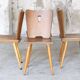 Set of four vintage brutalist wooden chairs from the 1960s.