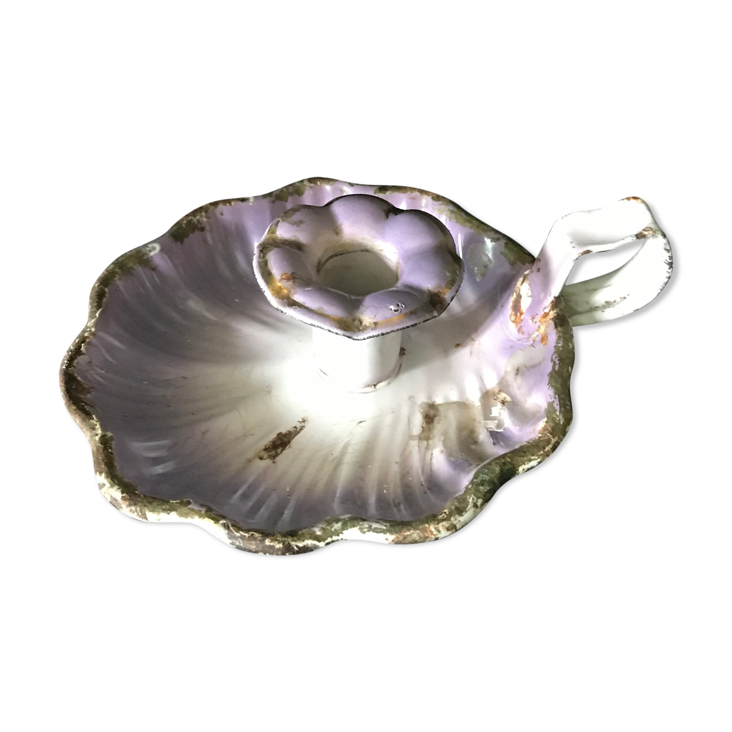 BhV Product Enameled metal candlestick early 20th century.