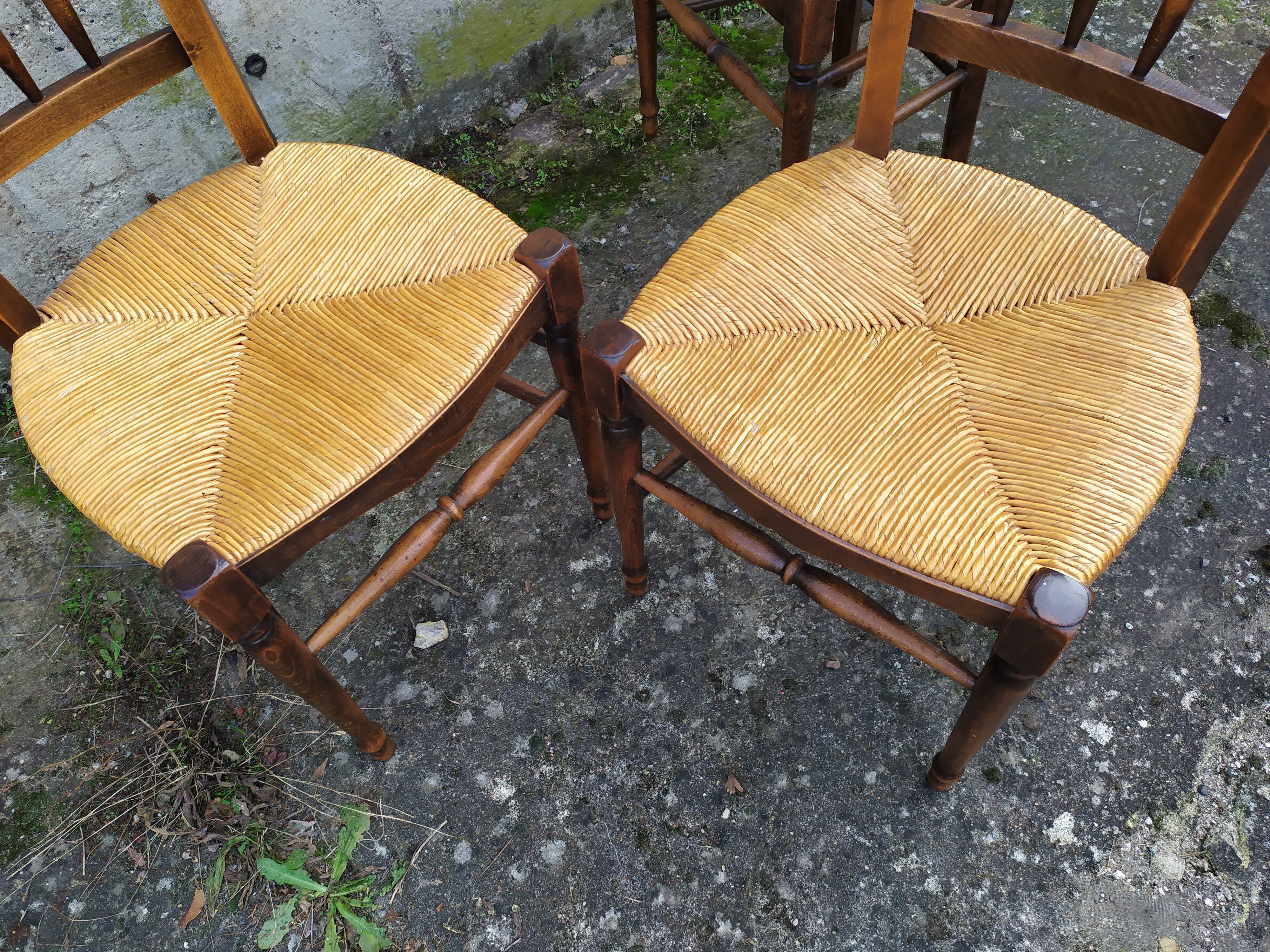 Chaises paillés rustique