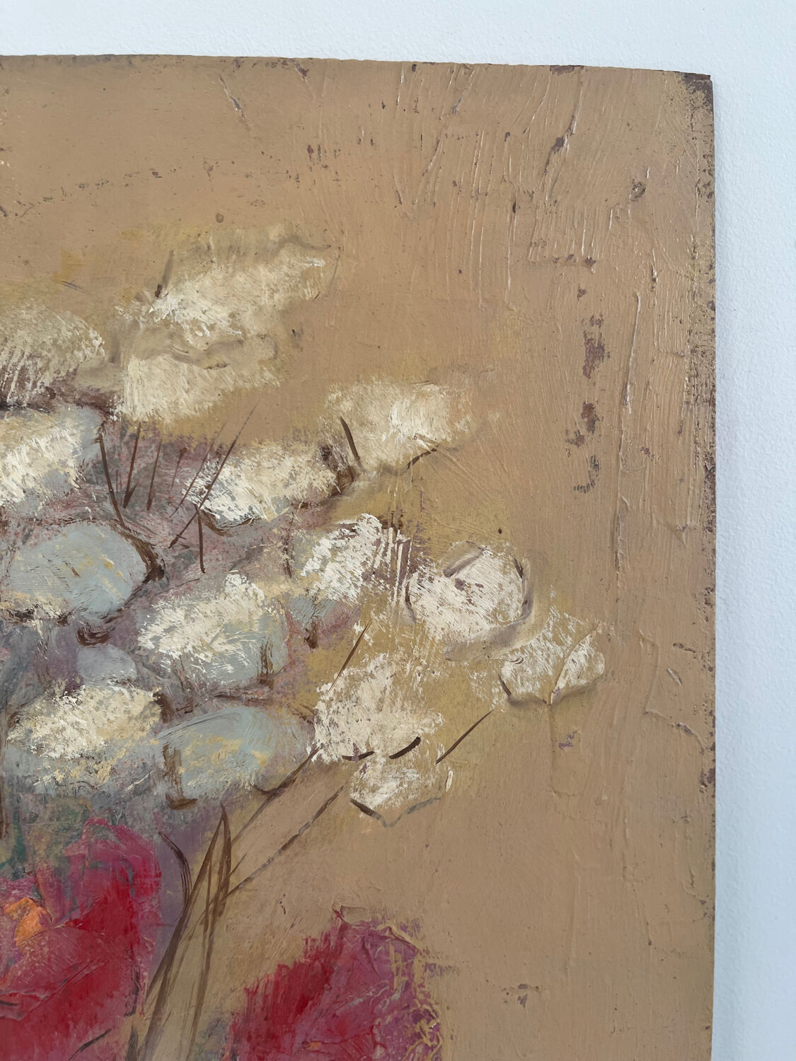 Bouquet of flowers, oil on wood panel, signed Vlad Tiberin.