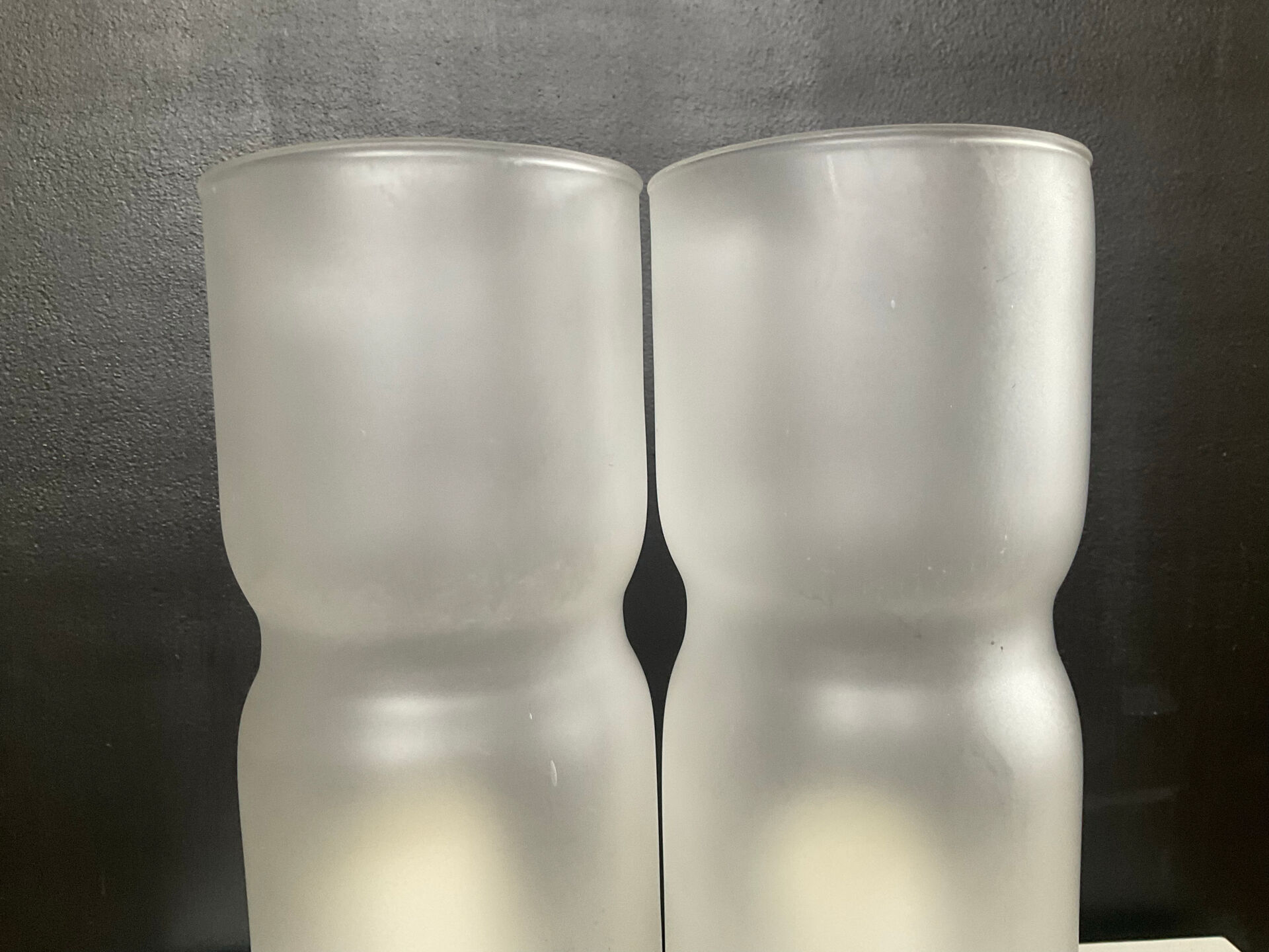 Pair of vintage lamps in frosted glass