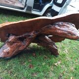 Brutalist table in sequoia