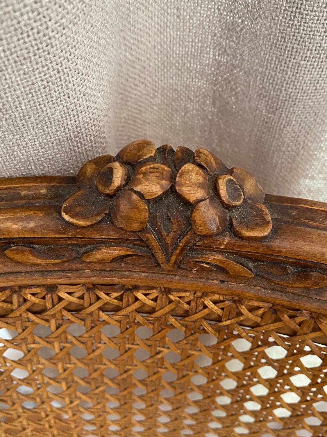 Louis XV style caned armchair