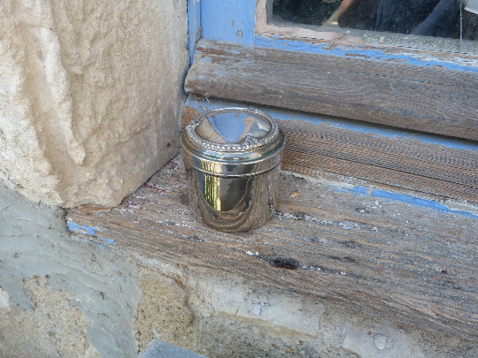 Old silver metal box hallmark AT