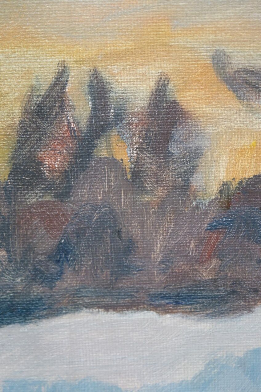 Scandinavian  Modern Painting, 1963, Oil on Canvas, Framed