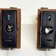 Pair of Scandinavian Wall Lights - Opaline Brass Wood - 50's 60's