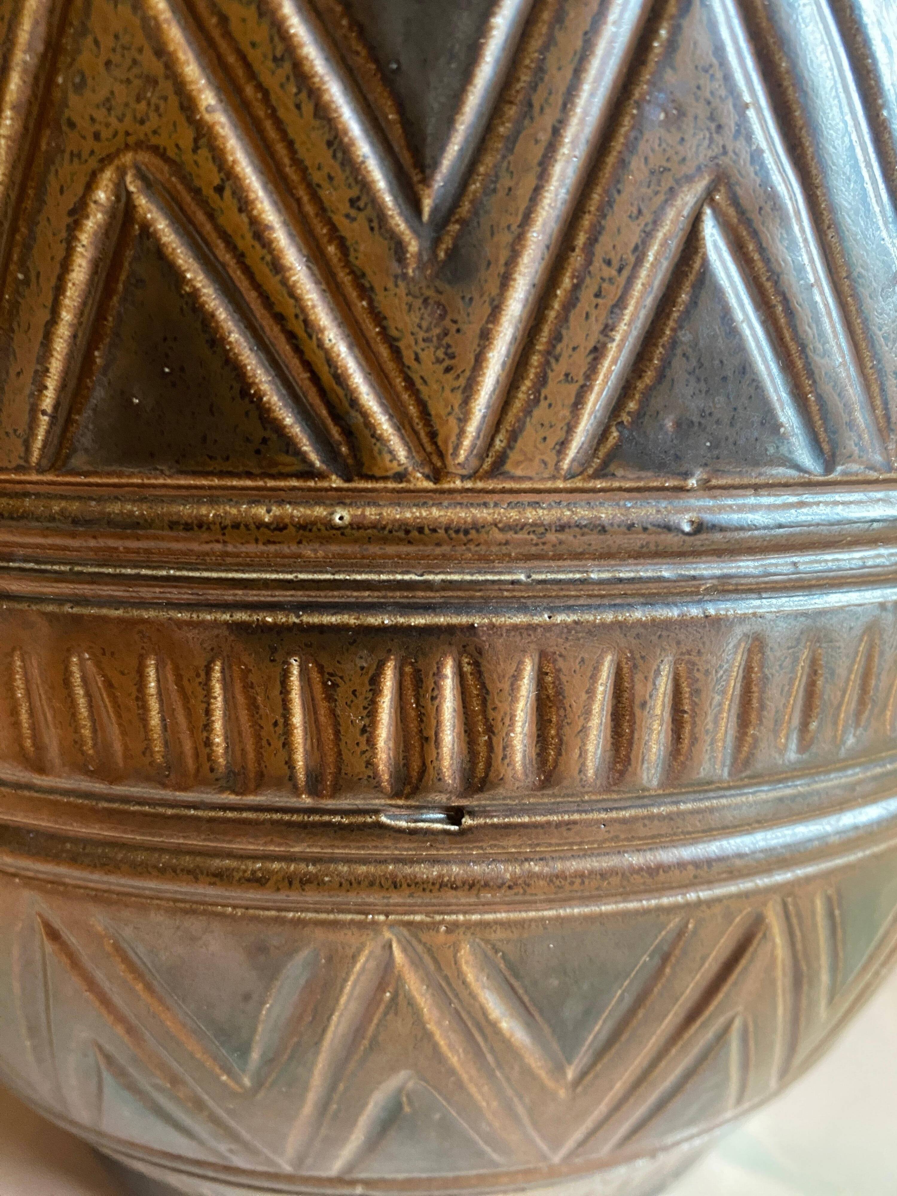 Scandinavian Modern Brown Stoneware Floor Vase by Arthur Andersson, Wallåkra