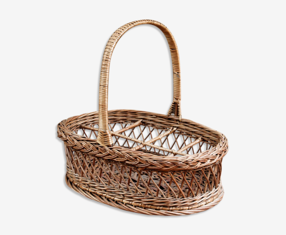Panier à bouteilles en osier