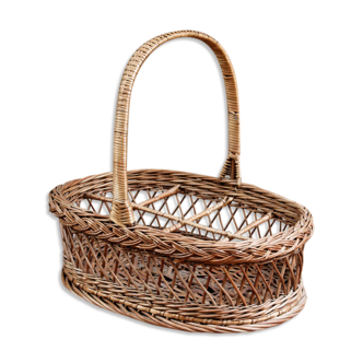 Panier à bouteilles en osier